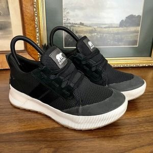 Sorel Women's Out N About III Low Sneakers Shoes Black Sea Salt Size US 7